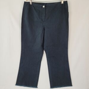 NWT Vintage i.e. Relaxed Women's Raw Hem Flat Front Chino Pants Black Sz 14